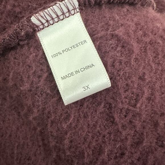 Koolaburra By UGG Sherpa Open Front Cardigan Jacket Womens 3X Maroon Sweater - Picture 11 of 14